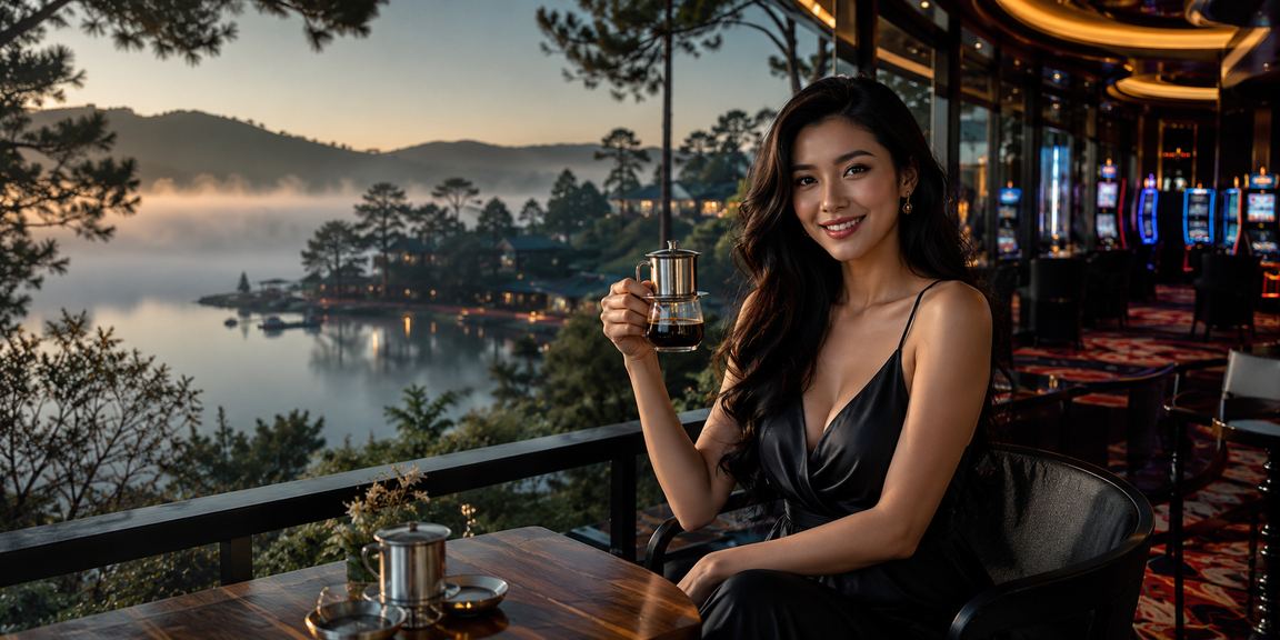 Người dùng đặt cược casino trực tuyến tại quán cà phê Đà Lạt